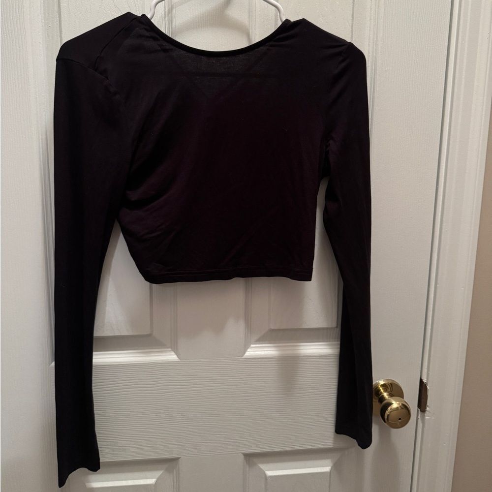 NWT SHEIN BAE Tie Backless Crop Tee BLACK SIZE Small - Picture 6 of 12